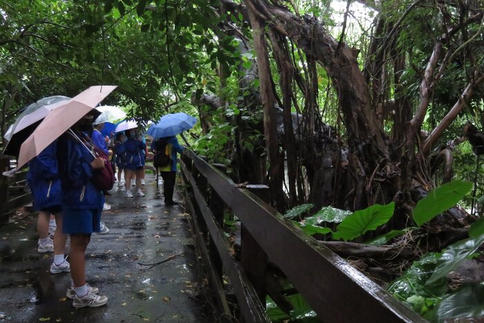 大雨中也無法澆滅同學熱情