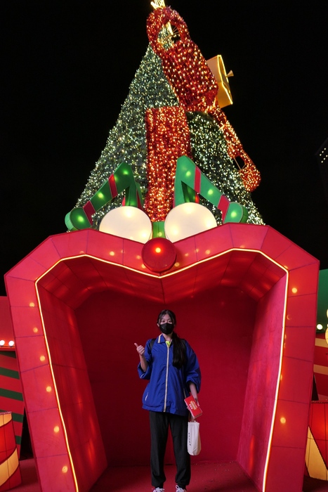 學生與新北耶誕城造景，個人獨照圖片